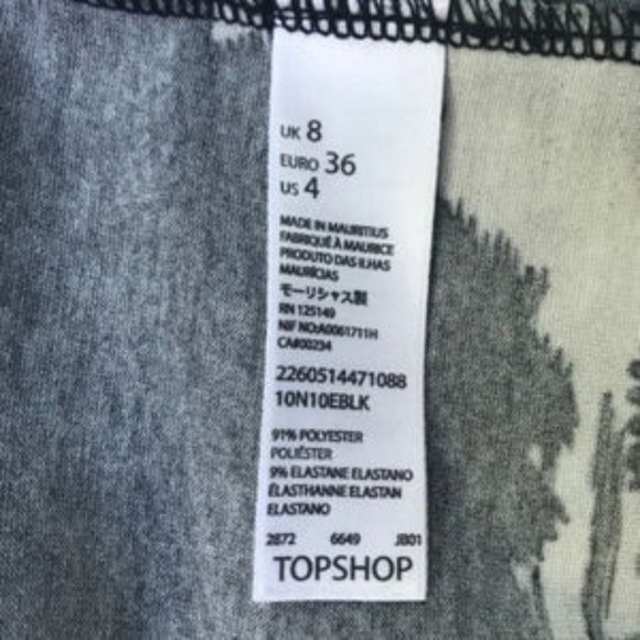 Topshop Bodycon Floral Print Dress US size 4 - Picture 4 of 4